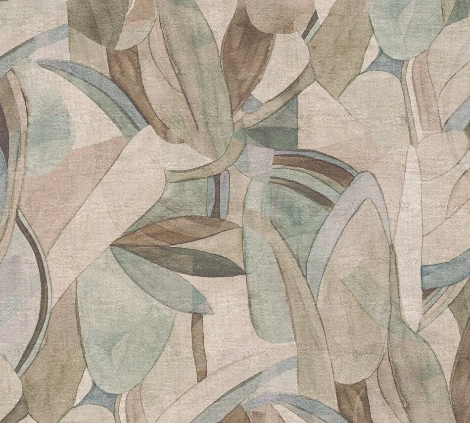 Vliestapete Blattmuster Abstrakt Blau Beige 78215-1