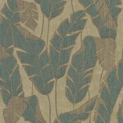Vliestapete Blattmuster Beige Grün Gold Metallic 39502-2