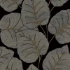 Vliestapete Blattmuster Blau Gold Metallic A63503