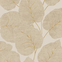 Vliestapete Blattmuster Creme Beige Gold Metallic A63504