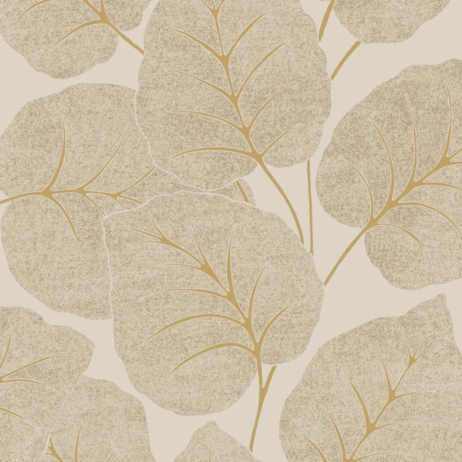 Vliestapete Blattmuster Creme Beige Gold Metallic A63504