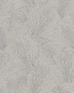 Vliestapete Blattmuster cremebeige silber Metallic 31332
