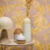 Vliestapete Blattmuster Dschungel Lila Beige 79063-3
