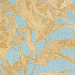 Vliestapete Blattmuster Dschungel Blau Beige 79063-2