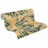Vliestapete Blattmuster Dschungel Petrol Beige 79063-6
