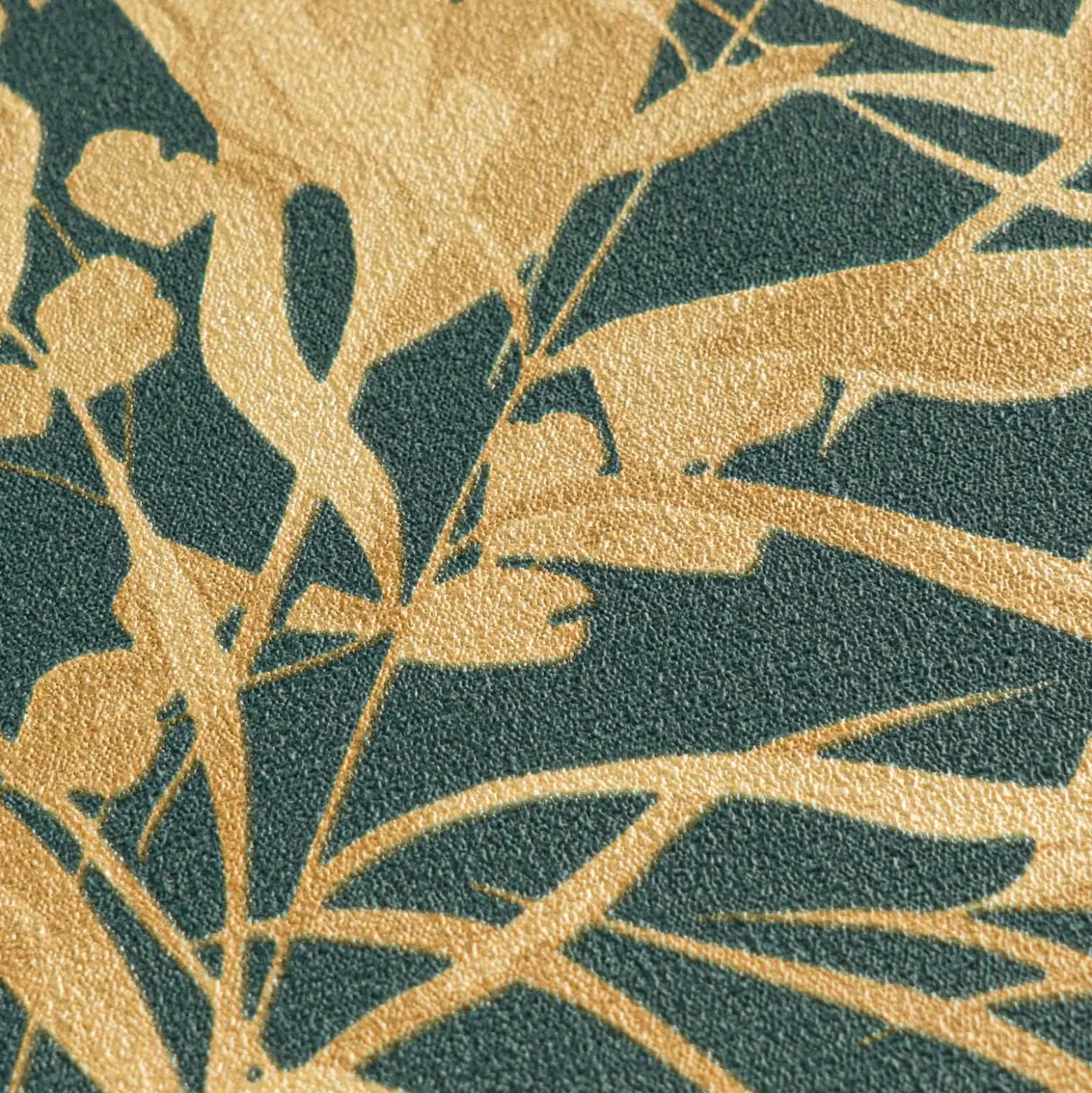 Vliestapete Blattmuster Dschungel Petrol Beige 79063-6