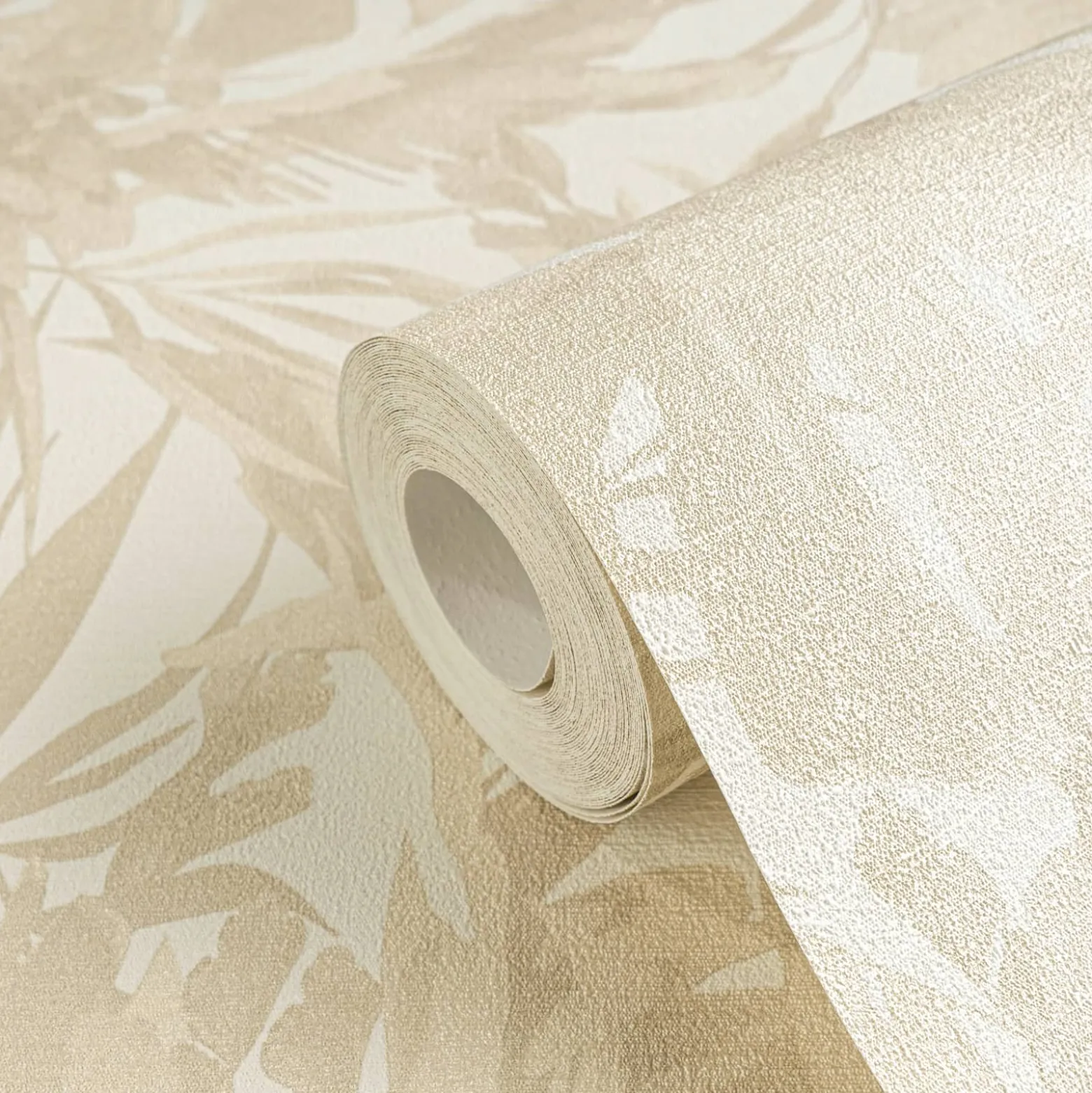 Vliestapete Blattmuster Dschungel Creme Beige 79063-1