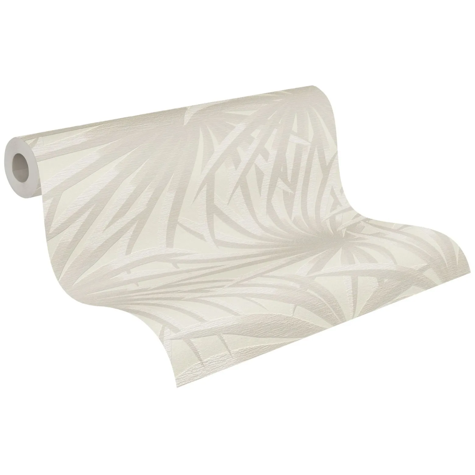 Vliestapete Blattmuster Dschungel Grau Creme 39338-1