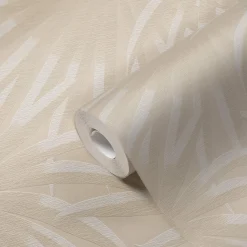 Vliestapete Blattmuster Dschungel Beige Creme 39338-2