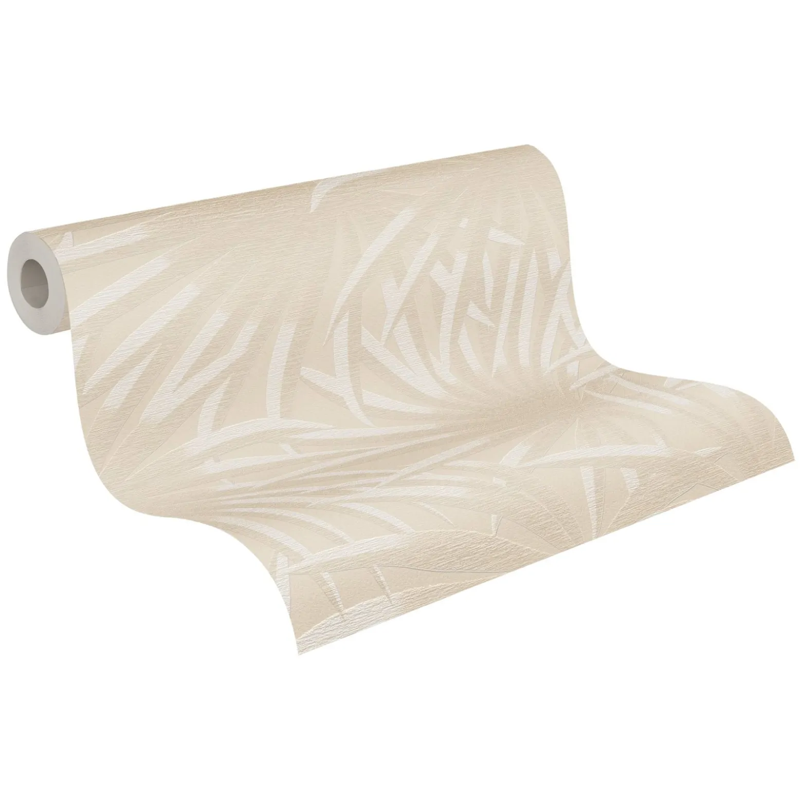 Vliestapete Blattmuster Dschungel Beige Creme 39338-2
