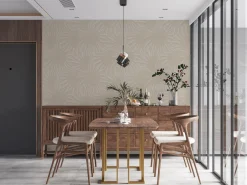 Vliestapete Blattmuster Dschungel Beige Creme 39338-2