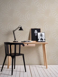 Vliestapete Blattmuster Dschungel Beige Creme 39338-2