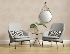 Vliestapete Blattmuster Dschungel Beige Creme 39338-2