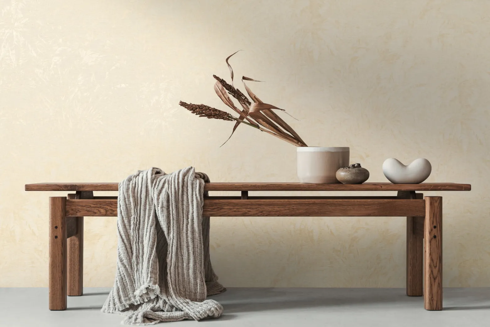 Vliestapete Blattmuster Gelb Creme Gold Metallic 39560-2