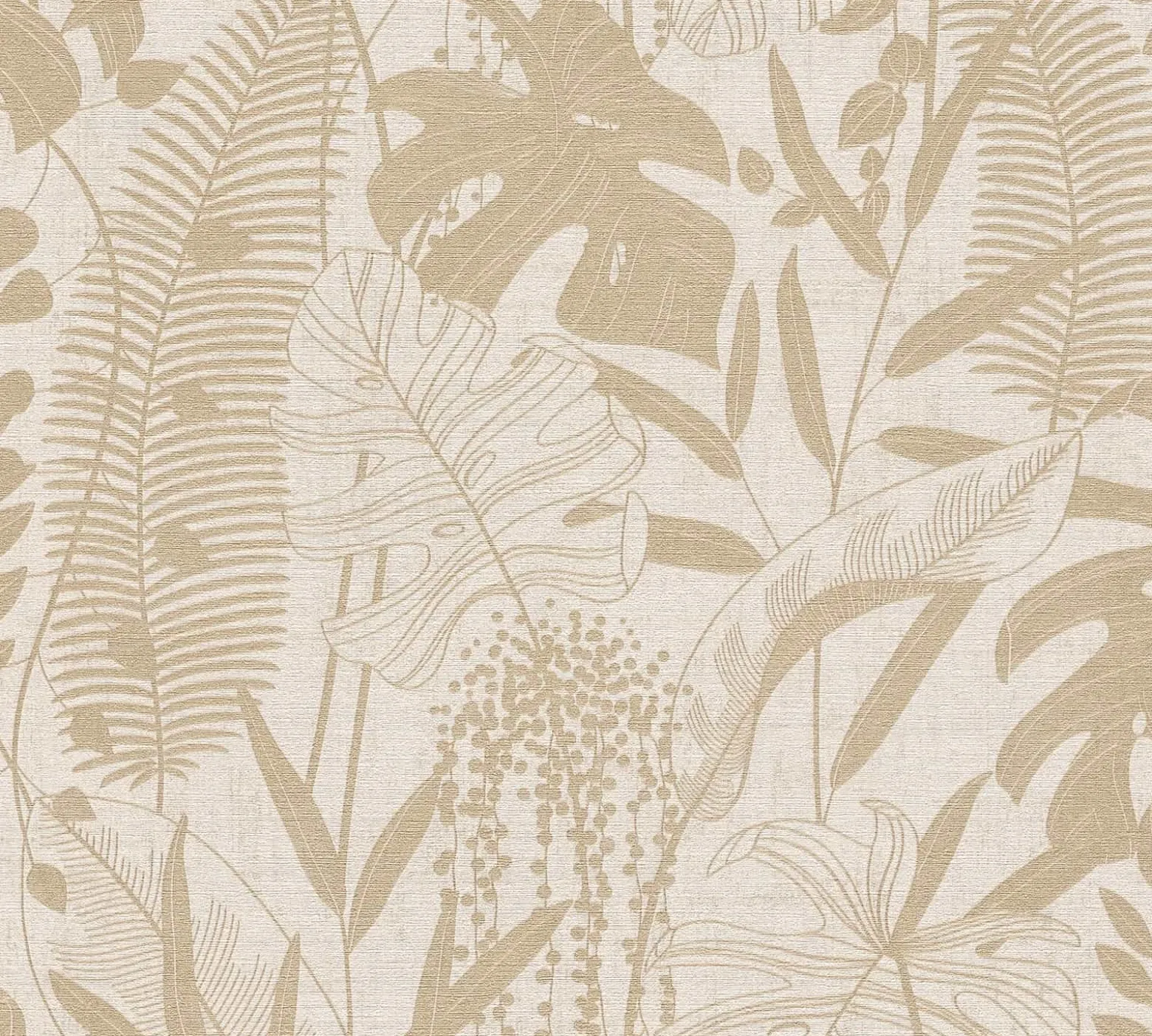Vliestapete Blattmuster Grau Beige Metallic 79164-1