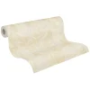 Vliestapete Blattmuster Grau Creme Gold Metallic 39502-5
