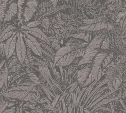 Vliestapete Blattmuster Grau Silber Metallic 39560-7