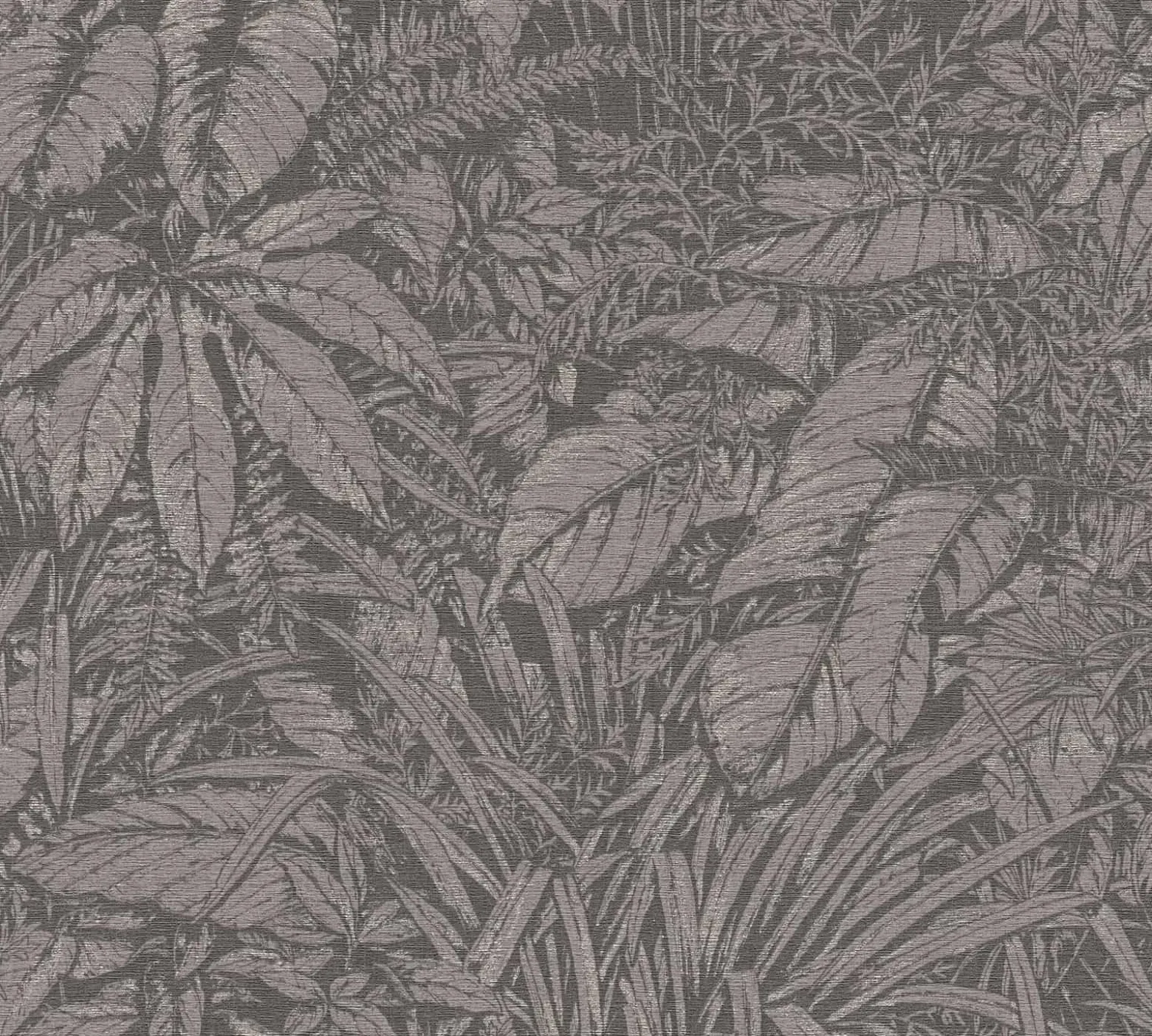 Vliestapete Blattmuster Grau Silber Metallic 39560-7