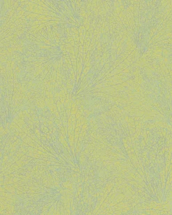 Vliestapete Blattmuster grüngelb silber Metallic 31331