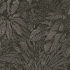Vliestapete Blattmuster Schwarz Silber Metallic 39560-6