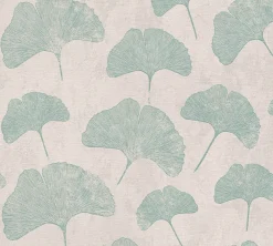 Vliestapete Blattmuster Struktur Beige Grün 38966-3