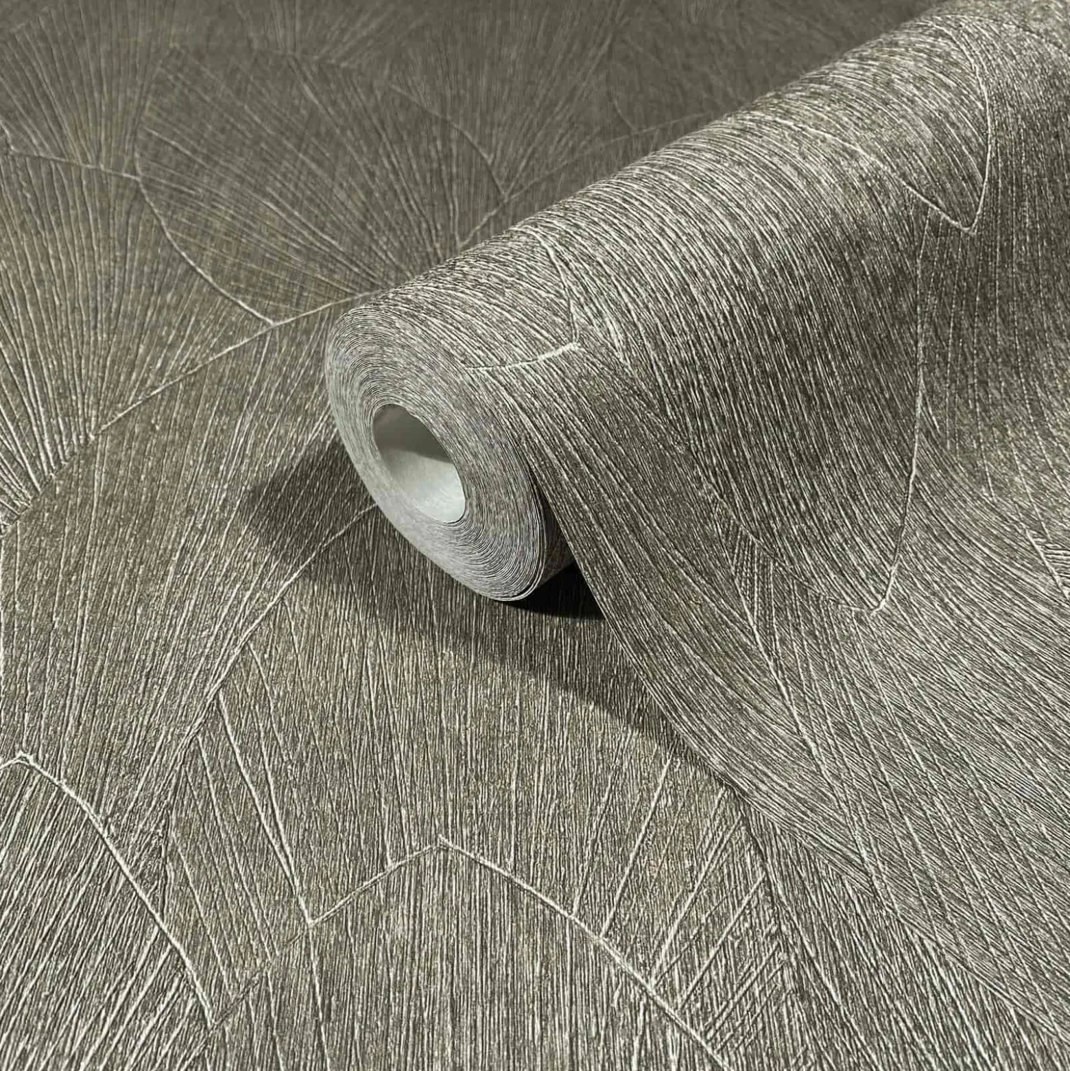 Vliestapete Blattmuster Struktur Braun Grau 35384