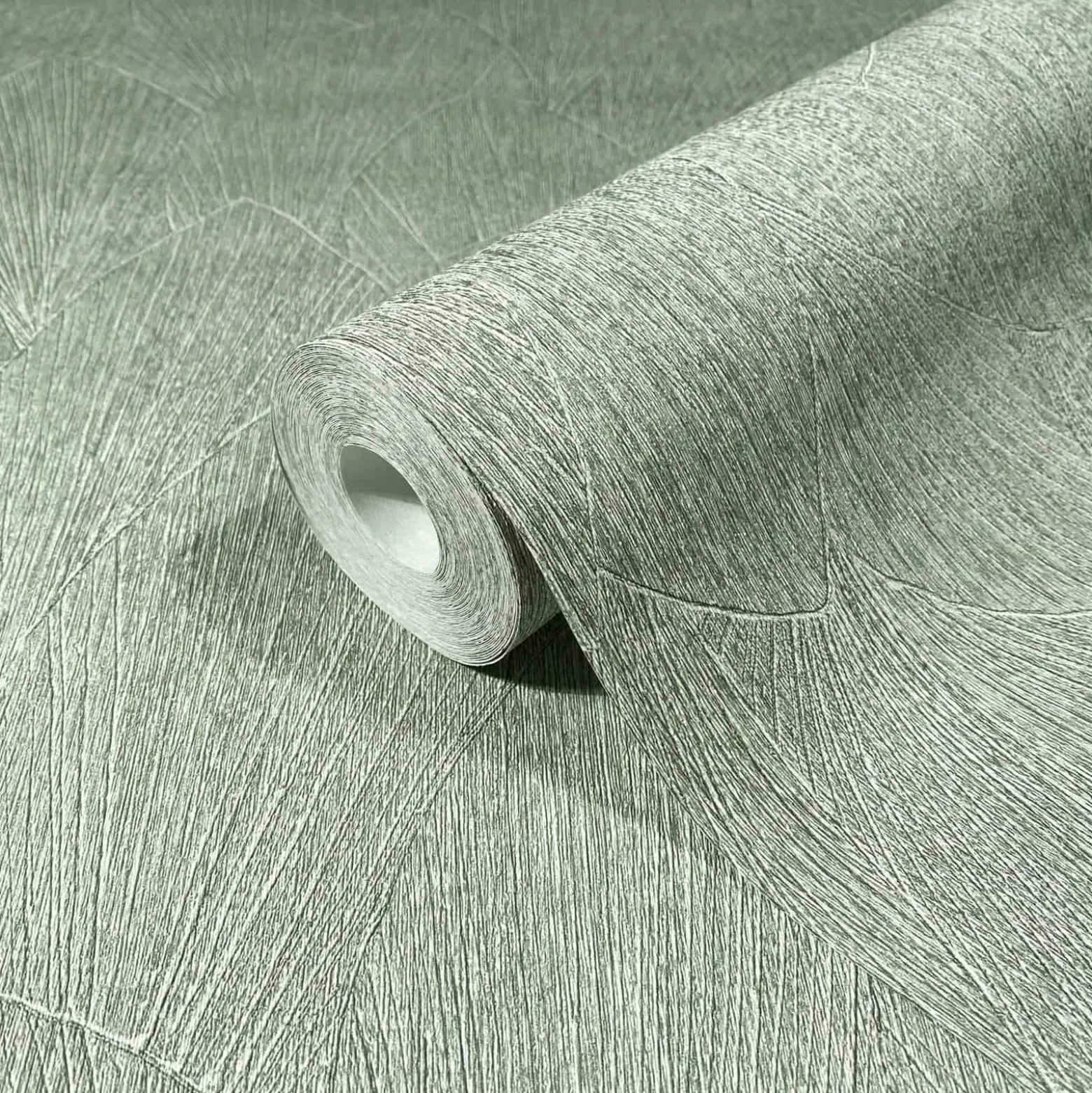 Vliestapete Blattmuster Struktur Grün Creme 35377