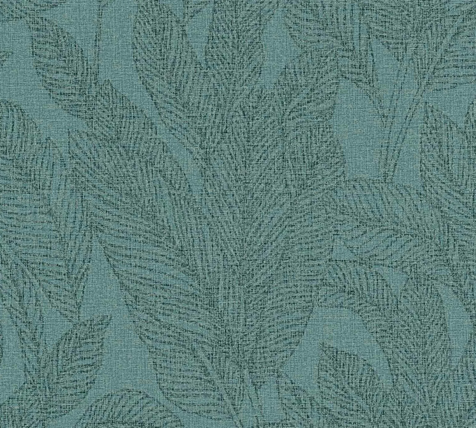 Vliestapete Blattmuster Tropen Petrol Metallic 79064-4