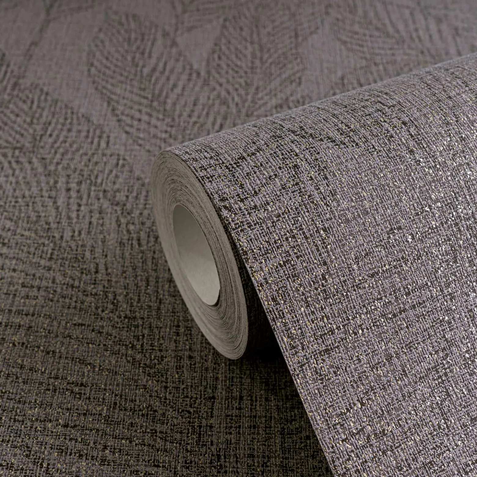 Vliestapete Blattmuster Tropen Grau Metallic 79064-5
