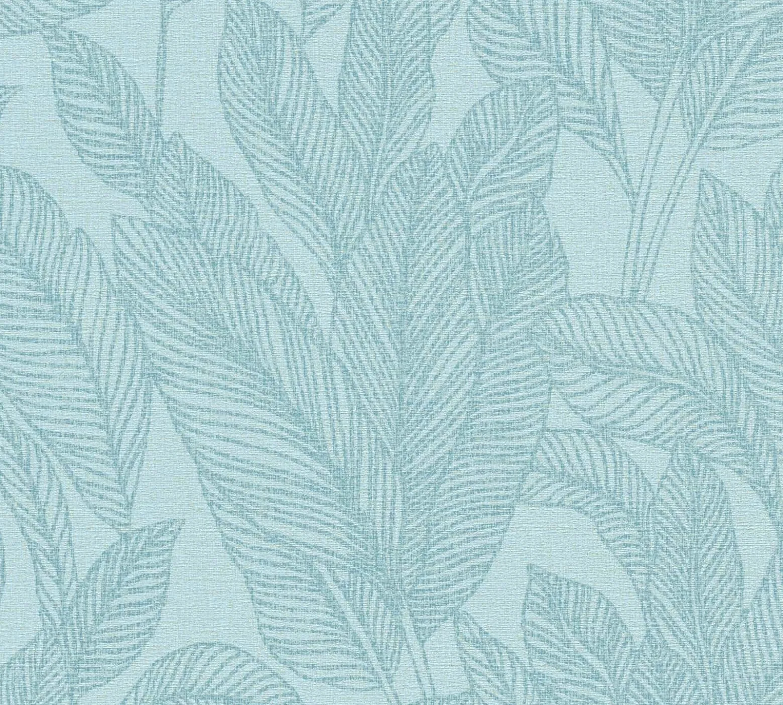 Vliestapete Blattmuster Tropen Blau Metallic 79064-3