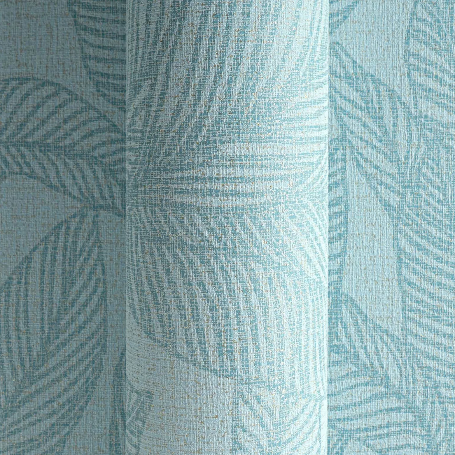 Vliestapete Blattmuster Tropen Blau Metallic 79064-3
