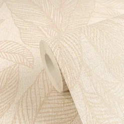 Vliestapete Blattmuster Tropen Creme Beige 79064-2