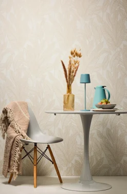 Vliestapete Blattmuster Tropen Creme Beige 79064-2
