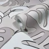 Vliestapete Blattmuster Tropisch Grau Beige Braun 81606