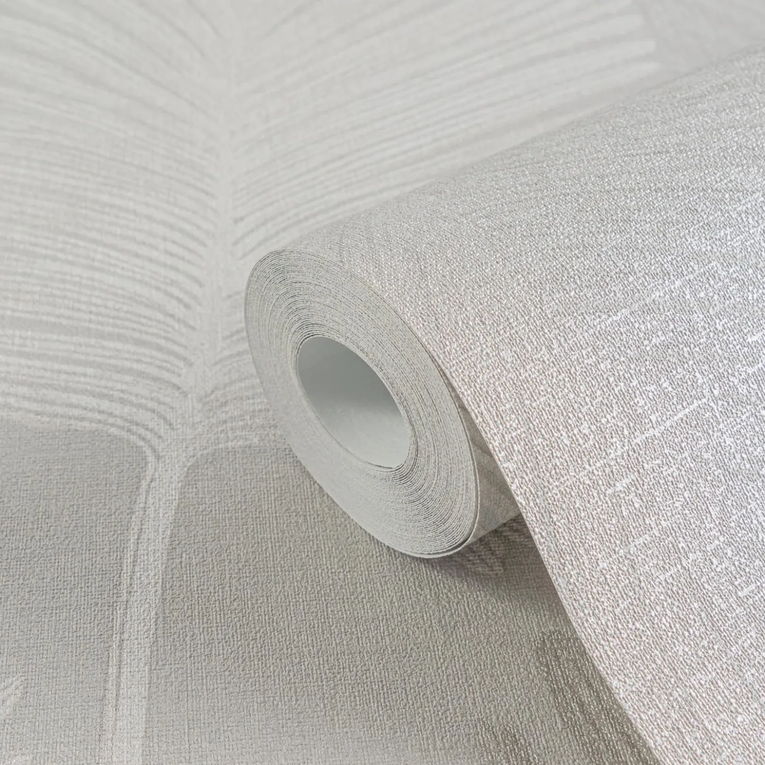 Vliestapete Blattmuster Tropen Grau Creme Glanz 78673-2