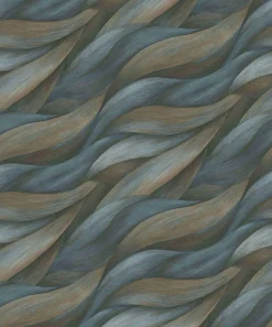 Vliestapete Blau Grün Blattmotiv 10257-08