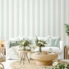 Vliestapete Block Streifen Creme Mintgrün Glitzer 34410