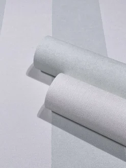 Vliestapete Block Streifen Creme Mintgrün Glitzer 34410