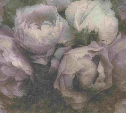 Vliestapete Blüten flieder grün grau weiß 37392-2