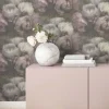 Vliestapete Blüten grün grau flieder weiß 37392-1