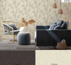 Vliestapete Blütenranken creme weiß braun 37420-2