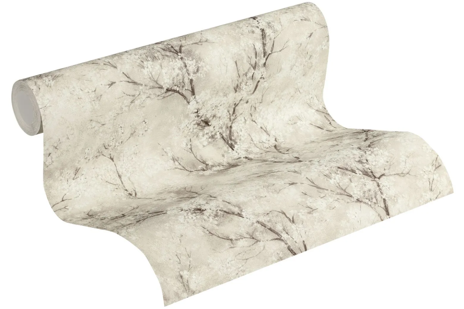 Vliestapete Blütenranken creme weiß braun 37420-2