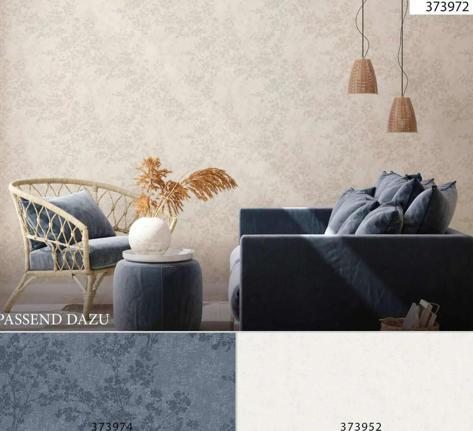 Vliestapete Blütenzweige creme grau beige 37397-2