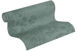 Vliestapete Blütenzweige grün creme 37397-3