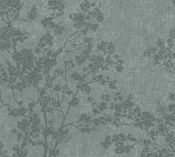 Vliestapete Blütenzweige grün creme 37397-3