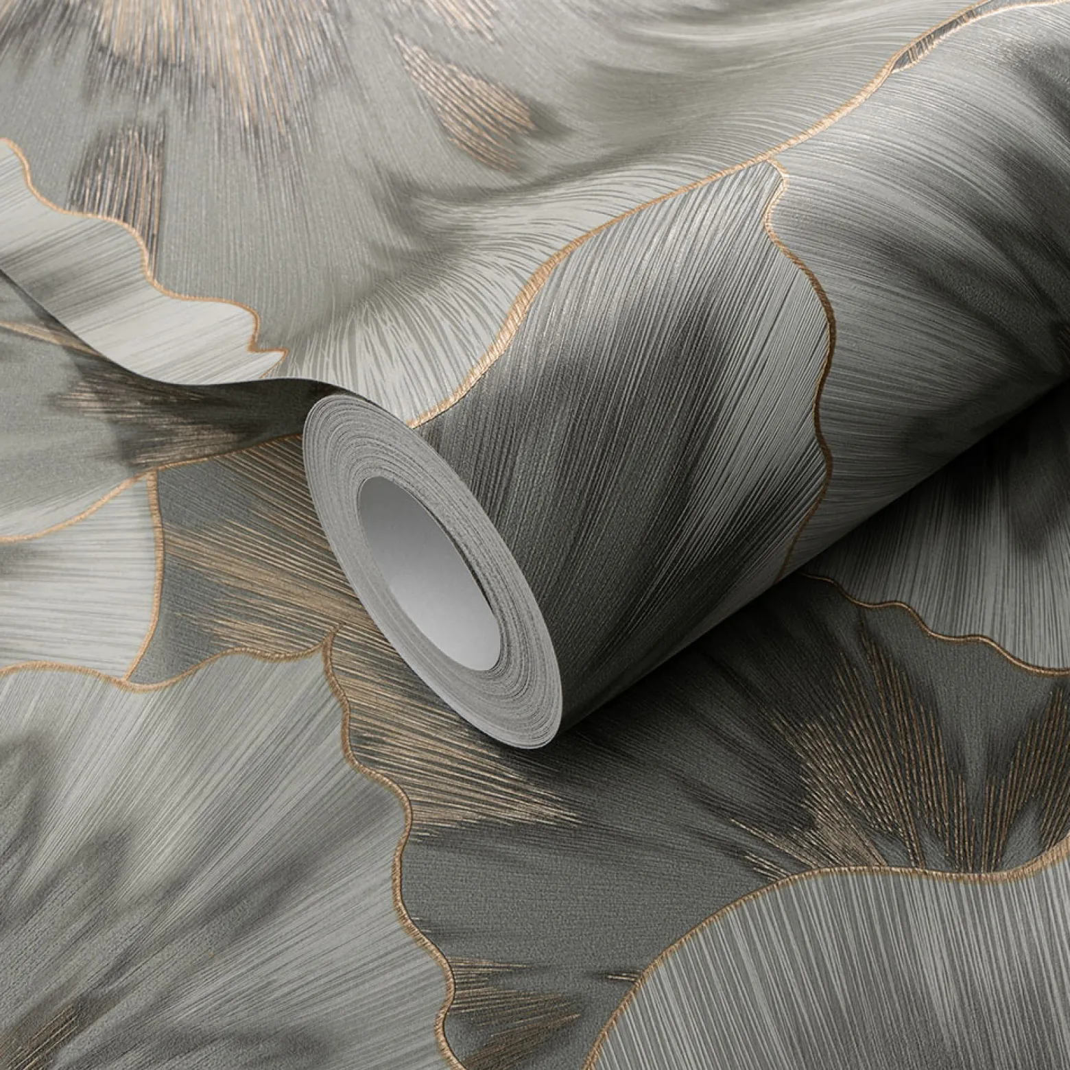 Vliestapete Blätter Abstrakt Grün Gold Metallic 10402-24