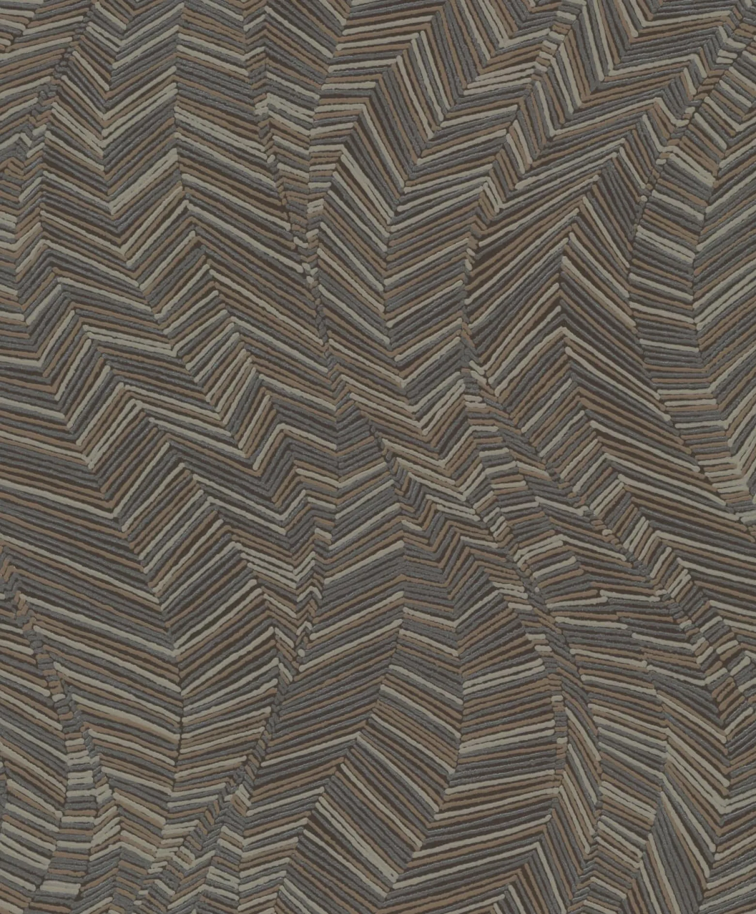 Vliestapete Blätter Abstrakt Braun Silber Metallic A62104