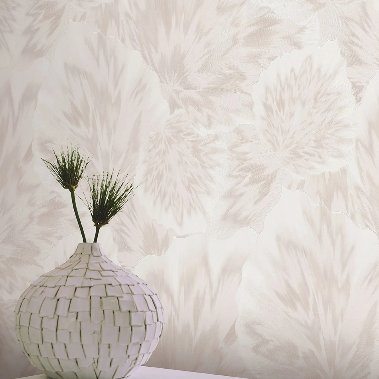 Vliestapete Blätter Abstrakt Creme Beige Metallic 10402-14
