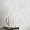 Vliestapete Blätter Abstrakt Weiß Creme Metallic 10402-01