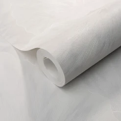 Vliestapete Blätter Abstrakt Weiß Creme Metallic 10402-01